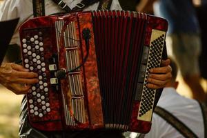 il vecchio raro fisarmonica pulsanti vicino su Visualizza. Basso leggero foto. foto