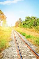 ferrovia - Ferrovia brani acciaio per treni nel campagna su natura estate sfondo foto