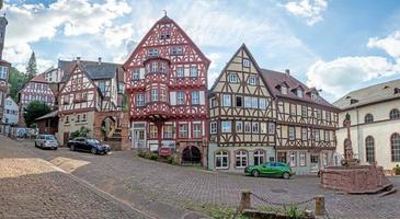 storico mezzo legname facciata nel il medievale Tedesco città di miltenberg durante giorno foto