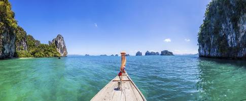 panorama tiro di il isole nel phang nga baia a ko hong nel Krabi quartiere foto