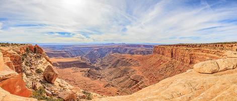 panoramico Visualizza a partire dal muley punto al di sopra di Colorado fiume canyon foto