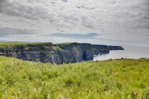 panoramico immagine di il scogliere di moher nel Sud ovest Irlanda durante giorno nel estate foto