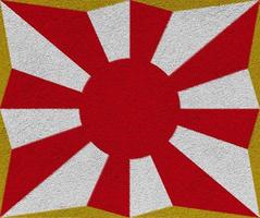 bandiera di Giappone terra difesa personale vigore reggimento su struttura. concetto collage. foto