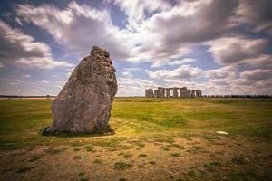 antico rovine di il druido luogo di Stonehenge su il pianura di Salisbury, Inghilterra. foto