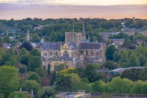 maestoso Cattedrale di il medievale cittadina di Winchester nel wessex, Inghilterra. foto