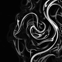 panoramico Visualizza di il astratto Fumo piace il giro forma. nebbia o smog si sposta su nero sfondo bellissimo vorticoso grigio Fumo buio studio con raggiante proiettore luci e Fumo foto