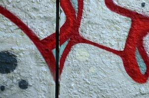 strada arte. astratto sfondo Immagine di un' frammento di un' colorato graffiti pittura nel cromo e rosso toni foto