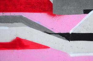 frammento di colorato strada arte graffiti dipinti con contorni e ombreggiatura vicino su