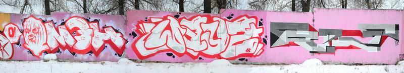 frammento di colorato strada arte graffiti dipinti con contorni e ombreggiatura vicino su