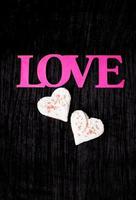biscotti nel il modulo di cuore - rosa iscrizione amore foto