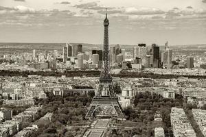 Parigi paesaggio urbano Visualizza panorama vecchio stile nero di seppia foto