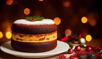 pubblicità professionale cibo fotografia vicino su di un' Natale torta foto