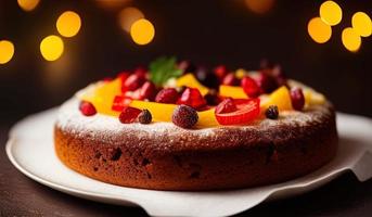 pubblicità professionale cibo fotografia vicino su di un' Natale torta foto