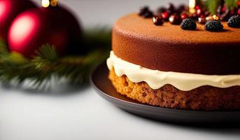 pubblicità professionale cibo fotografia vicino su di un' Natale torta foto