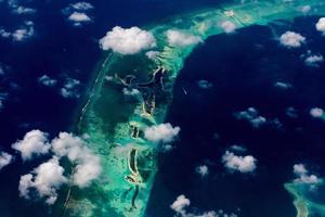 Maldive aereo Visualizza paesaggio atollo e isole foto