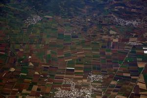 allevato i campi vicino leon guanajuato aereo panorama paesaggio a partire dal aereo foto