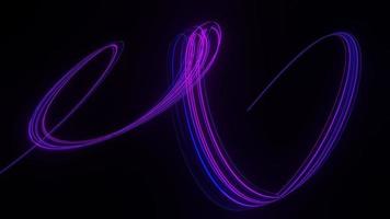 Rendering 3d di neon flash e luce che si illumina su una scena scura. linee mobili veloci. foto