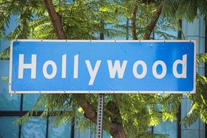la hollywood viale strada cartello foto