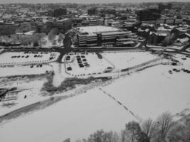 alto angolo Visualizza di città nel classico nero e bianca foto