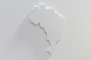 estruso carta geografica di brasile 3d rendere foto