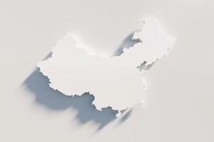 estruso carta geografica di Cina 3d rendere foto