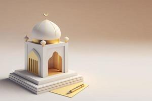 mini moschea islamico 3d interpretazione sfondo foto