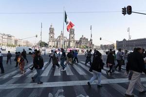 Messico città, Messico - gennaio 30 2019 - zocalo principale cittadina piazza affollato di persone foto