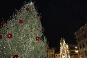 chiavari storico medievale cittadina strada ights per Natale foto