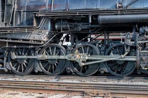 vecchio vapore motore ferro treno dettaglio vicino su foto