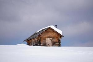 legna cabina capanna nel il inverno neve sfondo foto