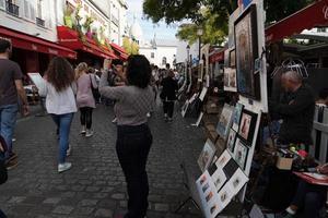 Parigi, Francia - ottobre 6 2018 - artista e turista nel montmartre foto