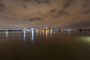 Visualizza su ponti al di sopra di il Ohio fiume nel louisville a notte foto