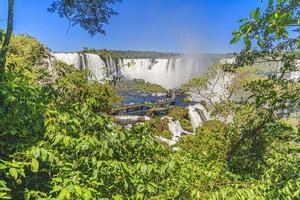 immagine a partire dal il spettacolare iguacu nazionale parco con il degno di nota cascate su il confine fra argentina e brasile foto