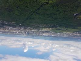 aereo Visualizza di francoforte orizzonte prese a partire dal un' aereo su approccio per francoforte aeroporto foto