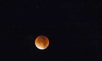 vicino su immagine di il sangue Luna durante lunare eclisse foto