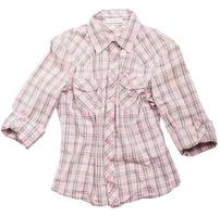 elegante casuale plaid camicia avvicinamento isolato al di sopra di bianca foto