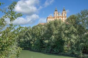 Melk monastero, Danubio fiume, wachau valle, bassa Austria foto