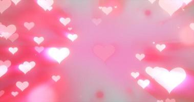 raggiante tenero volante amore cuori su un' rosa sfondo per San Valentino giorno foto