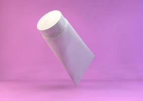 cosmetico crema tubo su un' rosa sfondo. 3d resa. foto