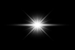 lente bagliore leggero trasparente su nero sfondo foto