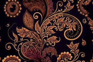 paisley senza soluzione di continuità vettore modello, Vintage ▾ sfondo nel batik stile foto