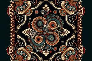 paisley senza soluzione di continuità vettore modello, Vintage ▾ sfondo nel batik stile foto