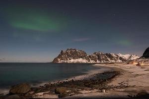 aurora boreale, settentrionale leggero nel lofoten, Norvegia foto