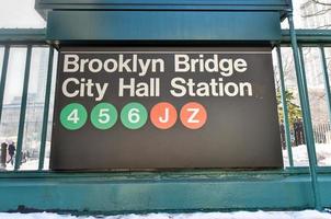 brooklyn ponte, città sala stazione - nuovo York metropolitana foto