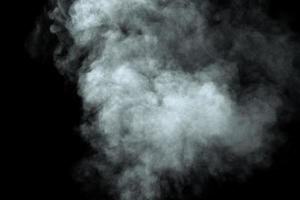 astratto polvere o Fumo isolato su nero sfondo foto