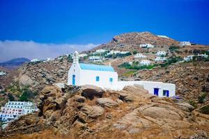 bellissimo paesaggio su mykonos isola, Grecia foto