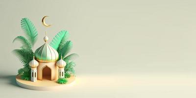 3d mini moschea per eid al-Fitr saluto foto