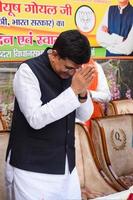 nuovo delhi, India - novembre 27 2022 - piyush goyal Consiglio dei ministri ministro e nucleo membro di bhratiya janata festa bjp durante un' rally nel supporto di bjp candidato avanti di mcd Locale corpo elezioni 2022 foto