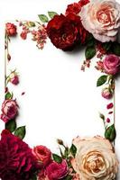 un' sbalorditivo Immagine con un' rosso e rosa rosa fiore con un' vuoto spazio nel il mezzo, Perfetto per aggiungendo testo o sovrapposizione grafica. Questo foto è ideale per uso su sociale media, siti web