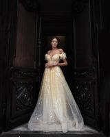 elegante sposa nel un' nozze vestito foto